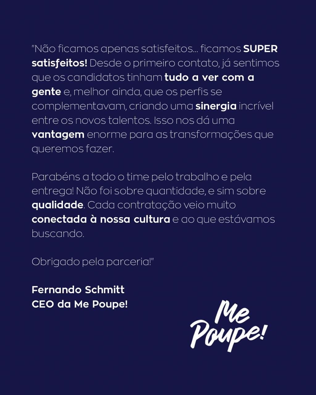 Depoimento de Fernando Schmitt, CEO da Me Poupe!
