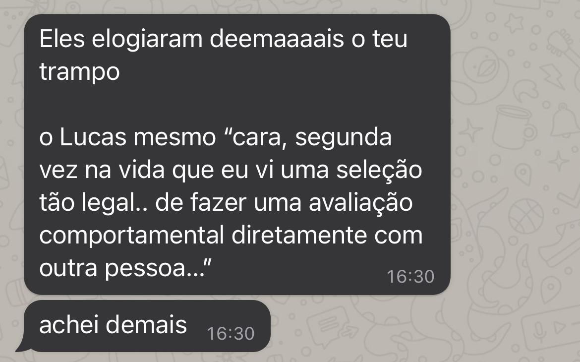 Depoimento sobre avaliação comportamental